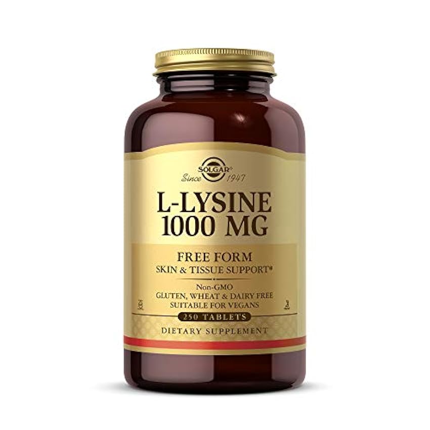 Solgar L-Lisina Comprimidos de 1000 mg, Envase de 250 j