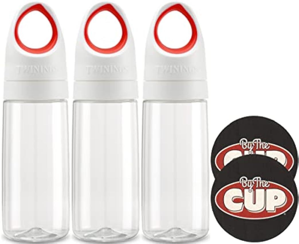 Twinings - Kit de iniciación de infusión en frío (3 infusores y botella de agua reutilizable) con posavasos de By The Cup jFMe3DDD