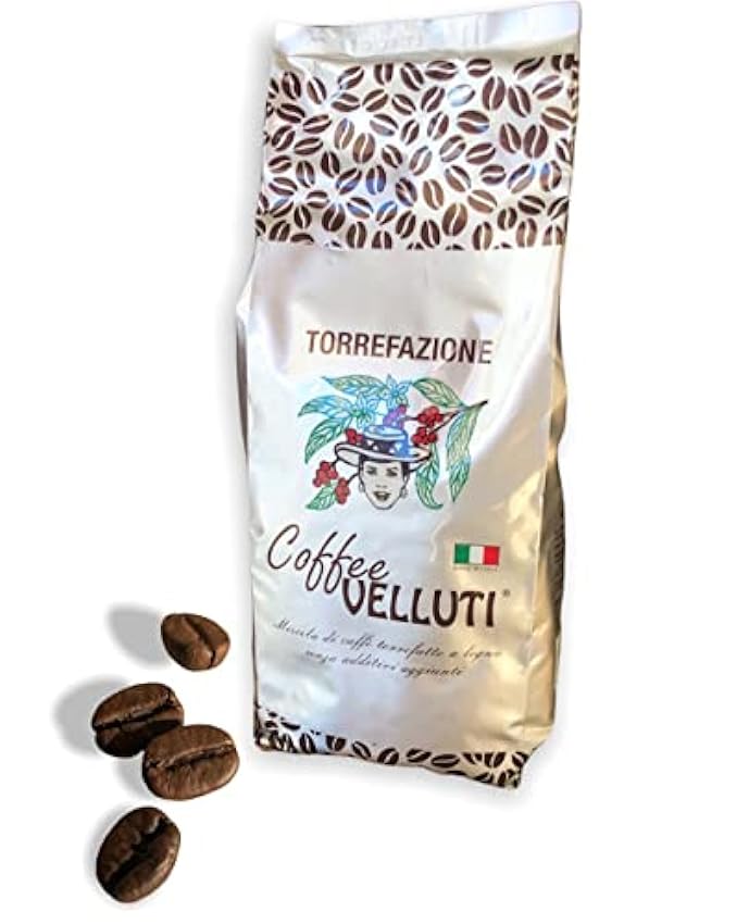 Café Velluti tostado en granos 1 Kg. Caffè Italiano artigianale in grani. HdXJQbaE