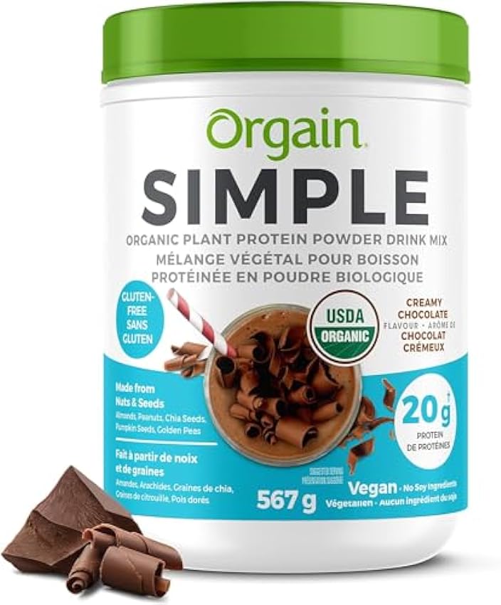 Orgain Nutrition Simple Organic Plant Protein Powder - Creamy Chocolate 1.25 LB ou3ietHY
