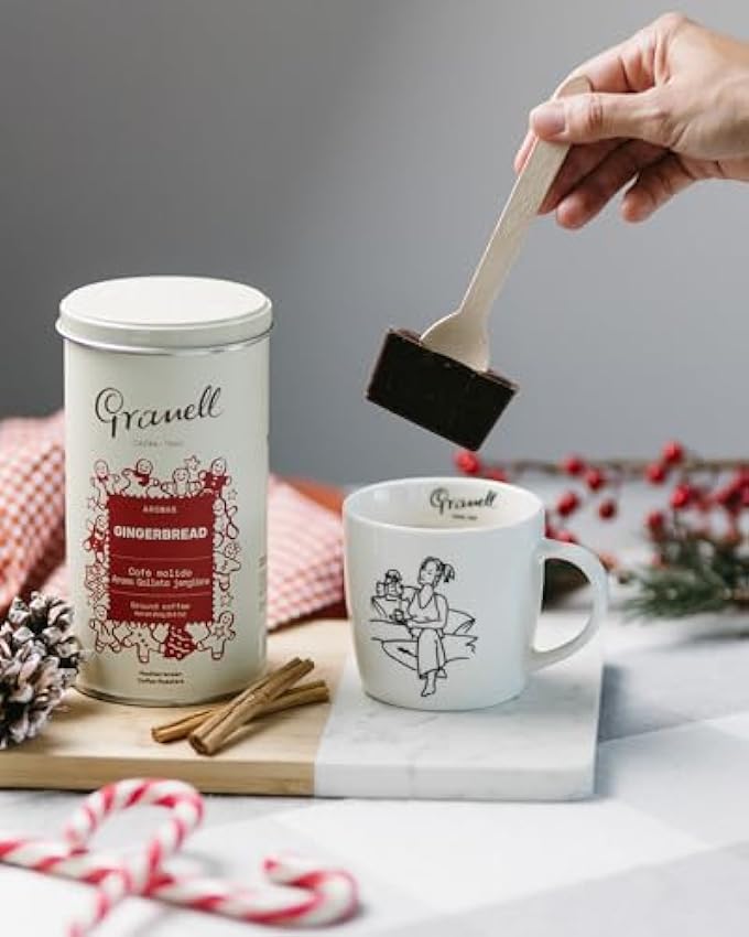 Granell Cafés · 1940 - Café Aroma Gingerbread | Café Molido 100% Arábica Tostado Natural con Aroma a Galleta de Jengibre | Edición Especial de Navidad | 1 Bote de 250 g PMCB87pE