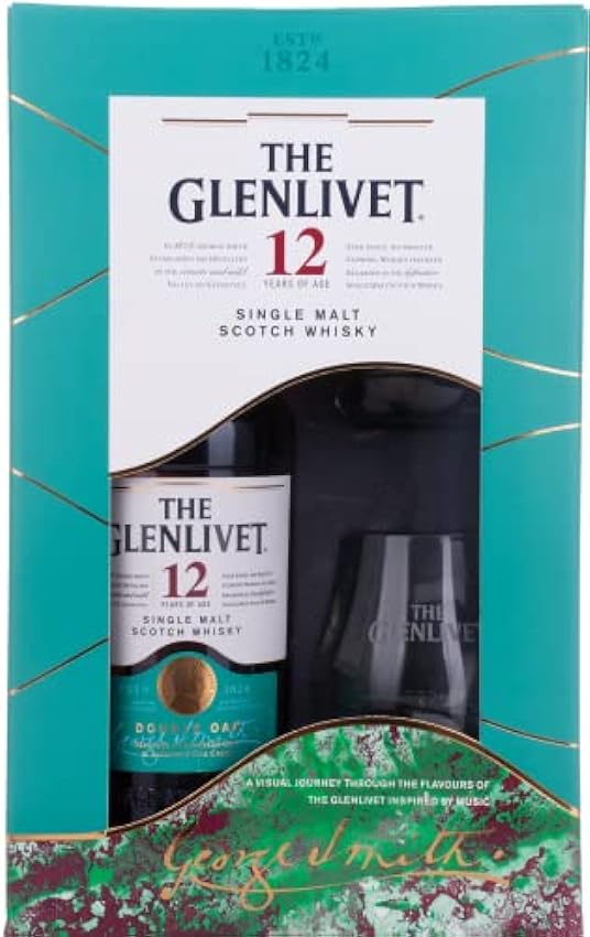 The Glenlivet 12 Years Old Single Malt Scotch Whisky 40% Vol. 0,7l in Giftbox with 2 glasses fuDERAGE