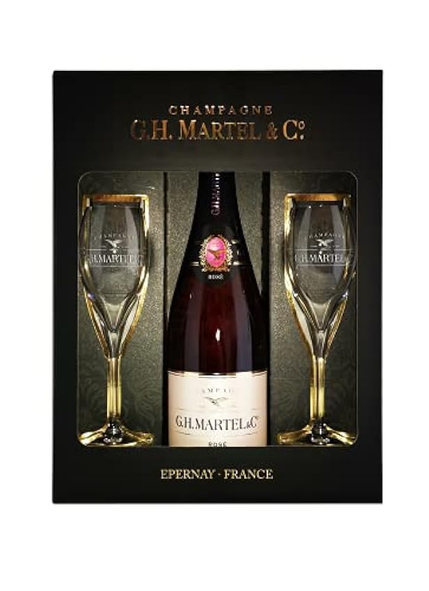 GH Martel Champagne Prestige Rose Pack 2 Copas 75CL 12%