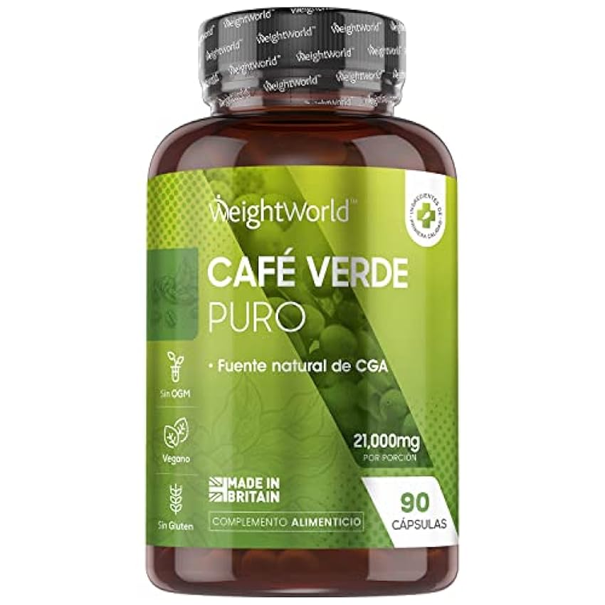 Café Verde Puro 21000mg de Potencia 90 Cápsulas Veganas