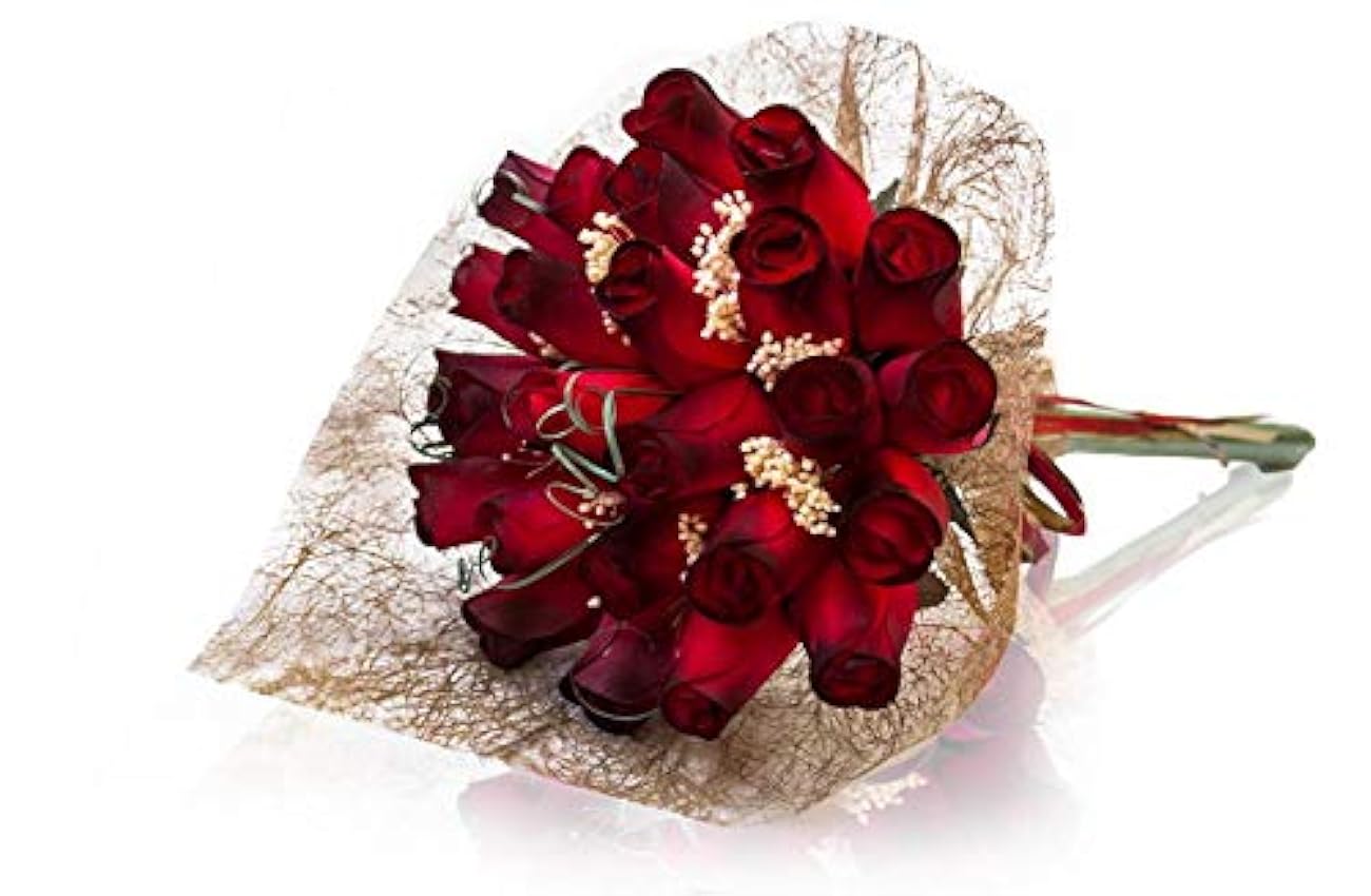 Rosas de madera rojas | Ramo de flores Carmen | Bonito regalo para cualquier ocasión (50) MzUxKtmQ