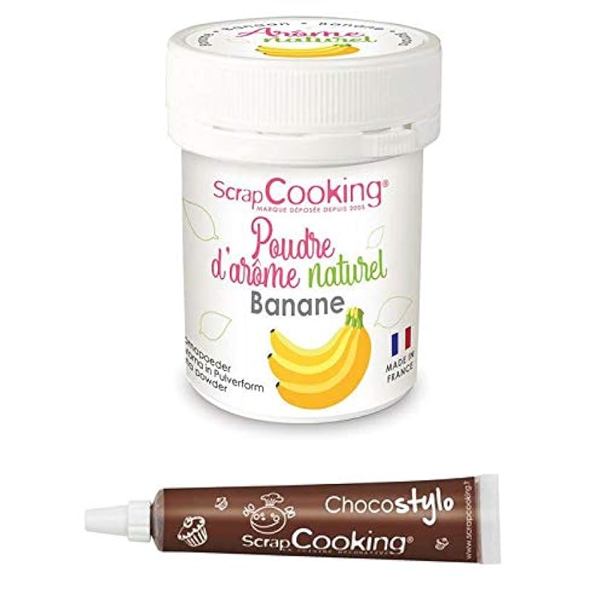 Aroma alimentario natural en polvo 15 g Banana + Tubo de chocolate para decorar KAdwn5OT