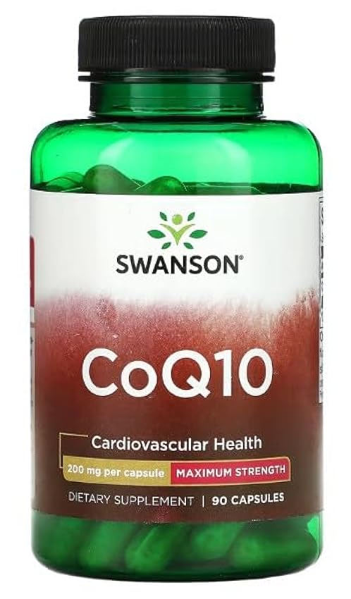 Swanson CoQ10 200mg - Suplemento Antioxidante para Salud Cardiovascular y Energía Celular - 90 Cápsulas Blandas de Alta Absorción nOxkkH3W