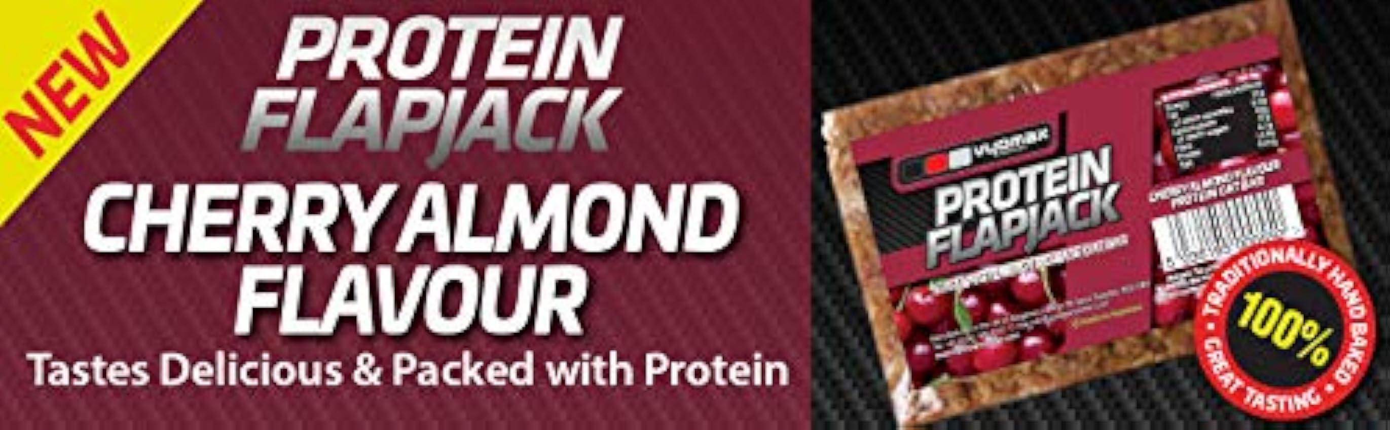 Vyomax Nutrition Protein Flapjacks 12x100g Cherry Almond h5DeFXbO
