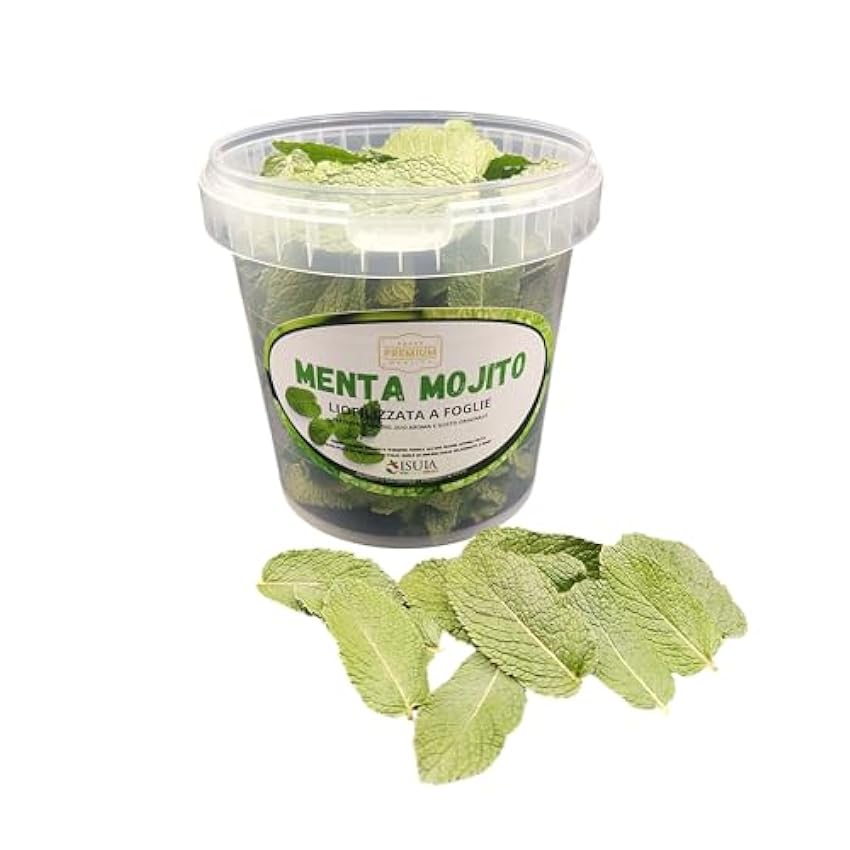 Menta Mojito liofilizada en hojas enteras,lista para usar en cócteles y platos innovadores,conservando el 98% del sabor,color y aroma de la menta fresca,100% MENTA HIERBABUENA mrmq5X0B