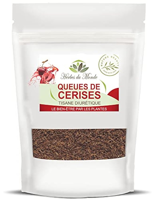 Herbes du Monde - Tallos de cereza cortados - Tu aliado adelgazante - Infusión de hierbas diurética y adelgazante - 1 sobre de 100 g JbsAGXBJ
