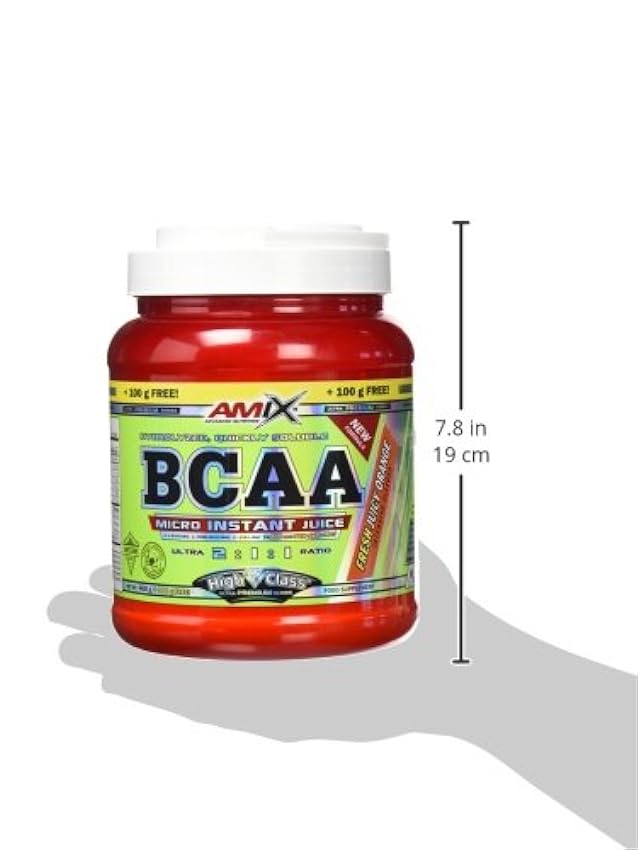 AMIX Nutrition | BCAA Instant Juice | Aminoácidos Ramificados 2:1:1 | Sabor a Naranja | 400 g + 100 g Gratis | Aumenta Energía y Resistencia | BCAA Polvo | Quemador de Grasa nKpNYzwx