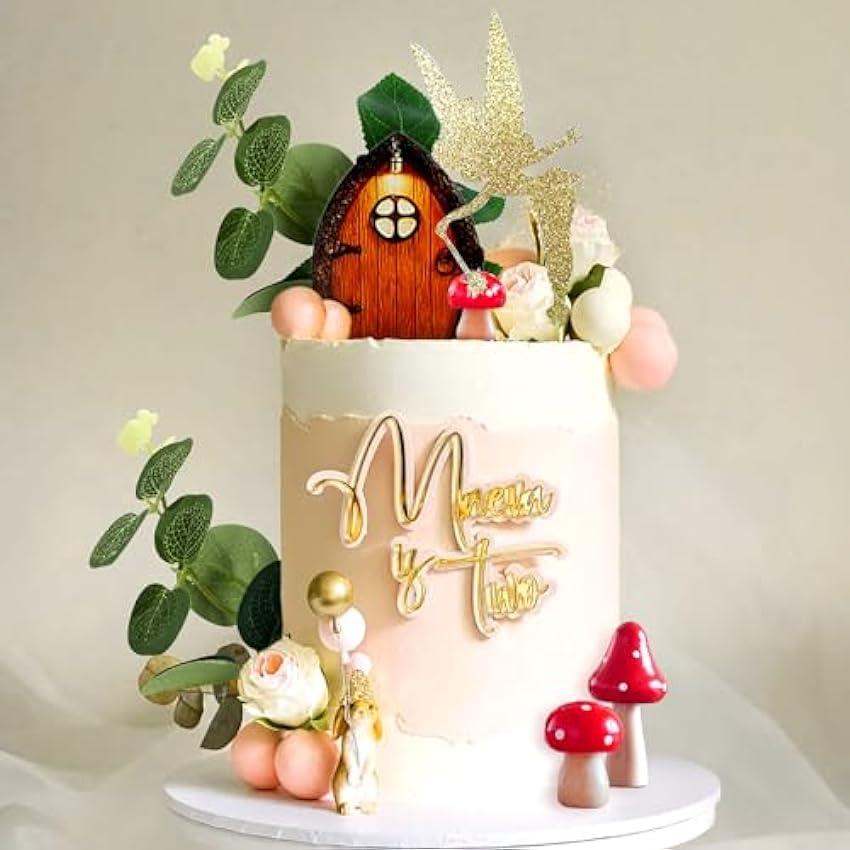 JeVenis casa de champiñón rojo decoración para tarta de