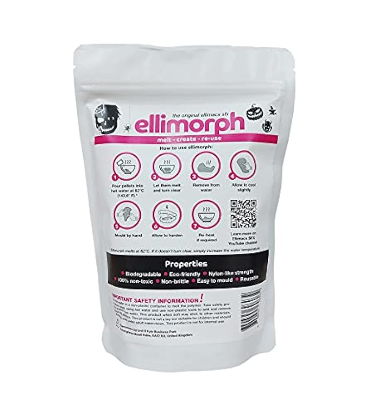 Ellimorph pellets bioplásticos moldeables a mano, color blanco, 1 lb mI37DlKN