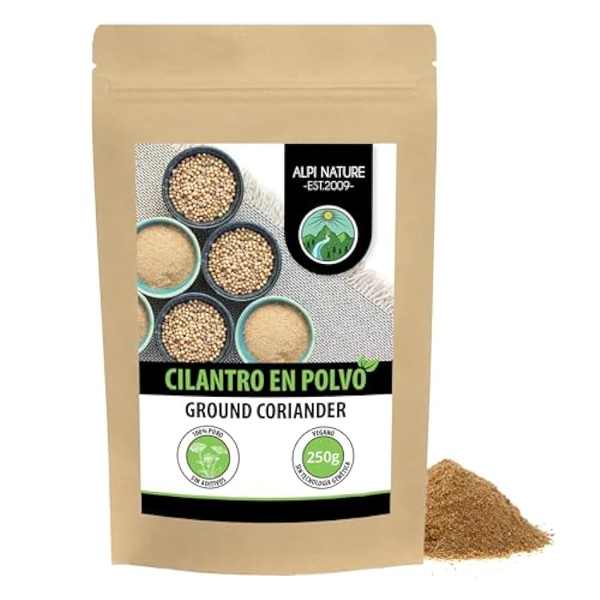 Cilantro molido (250g), polvo de cilantro, semillas de cilantro molidas, especia 100% natural, semillas de cilantro en polvo, sin aditivos, coriandolo, coriander nxB5DimA