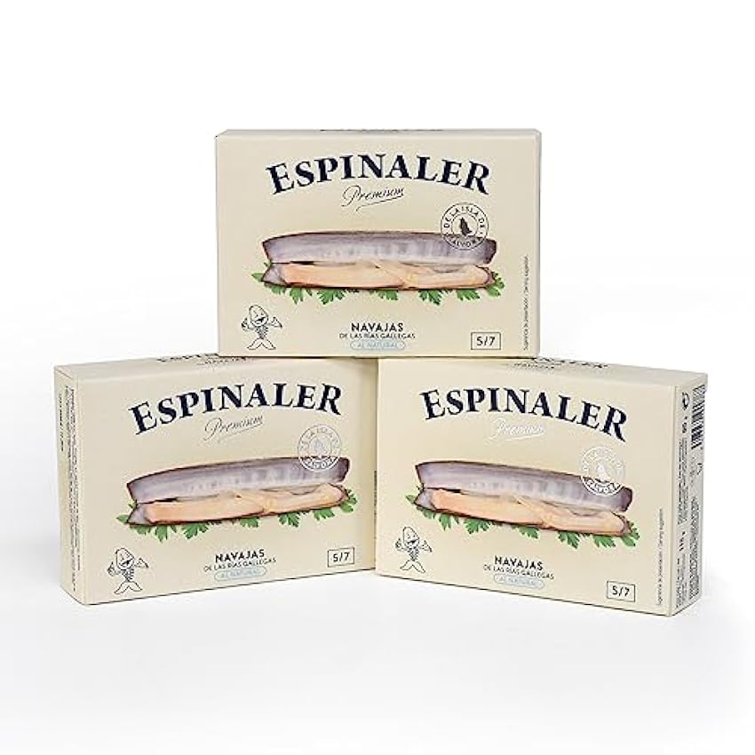 Navajas al natural Espinaler Premium - Pack de 3 latas 