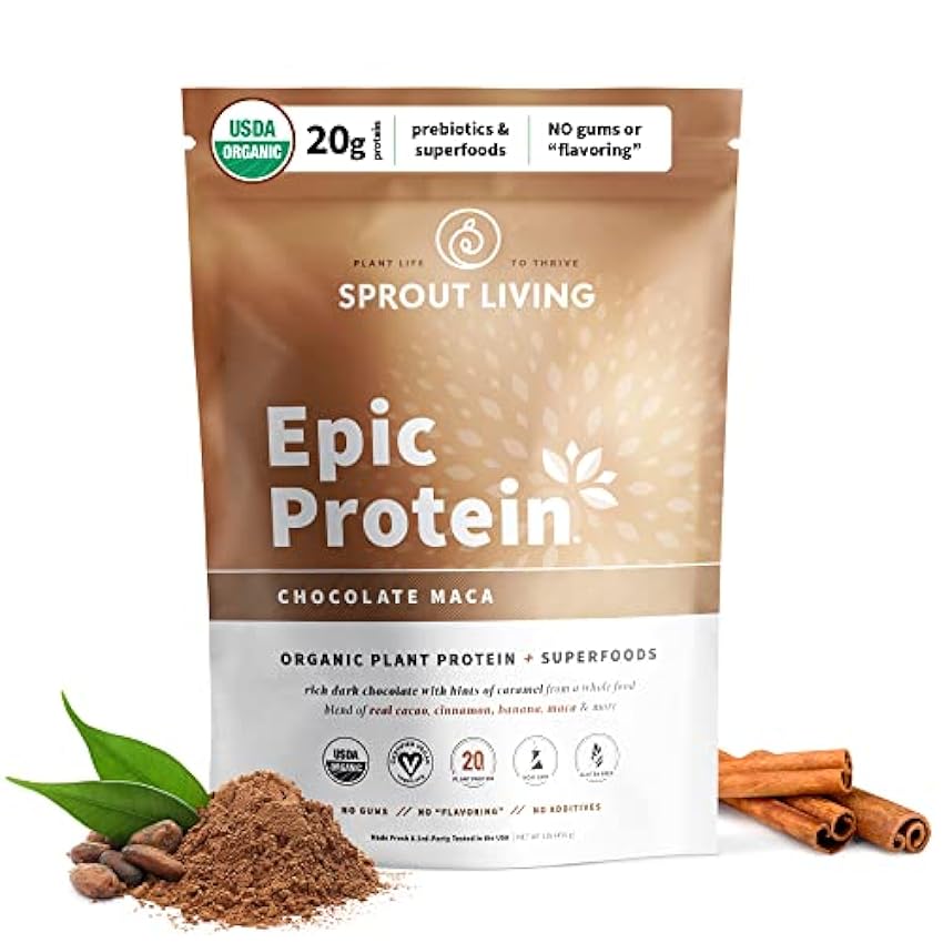 Sprout Living Epic Protein Chocolate Maca, 454g M1HiiGr