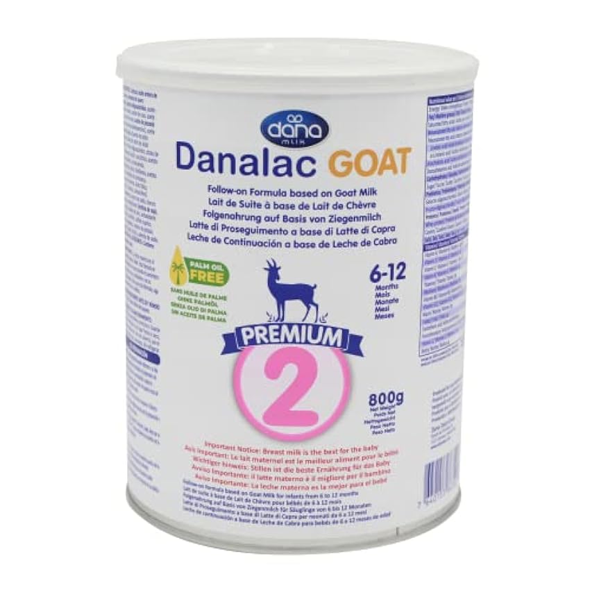 Danalac Premium Advanced Baby Milk Leche de Seguimiento a base de Leche de Cabra de 2ª Edad Leche en Polvo para Lactantes y Bebés de 6 a 12 Meses - Fórmula EU-2020 (800 g Pack de Cajas de 1) kj3SVzKS