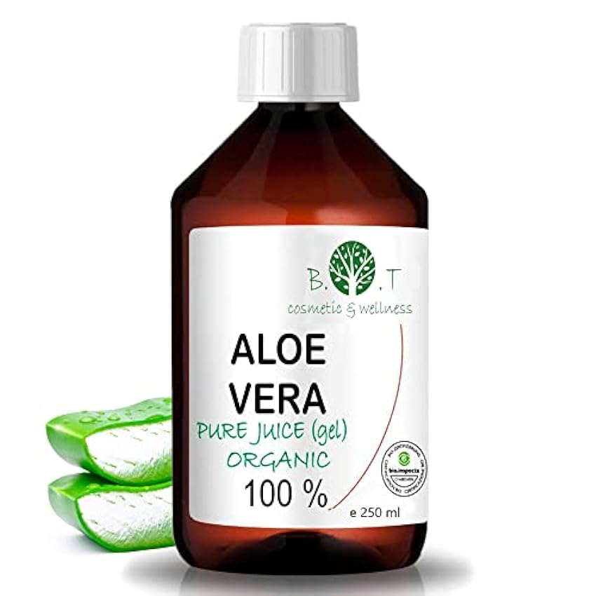 B.O.T Cosmetic & Wellness - Jugo de Aloe Vera 100% Natural | Rico en Vitaminas y Minerales | Ideal para Desintoxicación y Piel, 250 ml g3FFNCjp