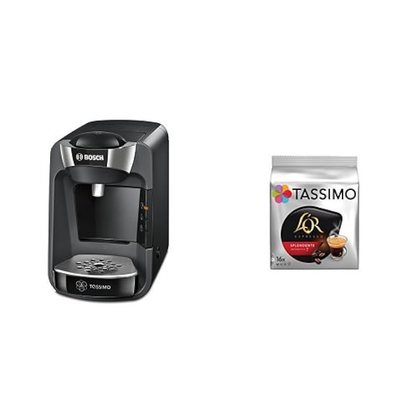 Bosch TAS3202 Tassimo Suny (negro intenso) + Pack café 5 paquetes Tassimo Splendente ofVykZBj