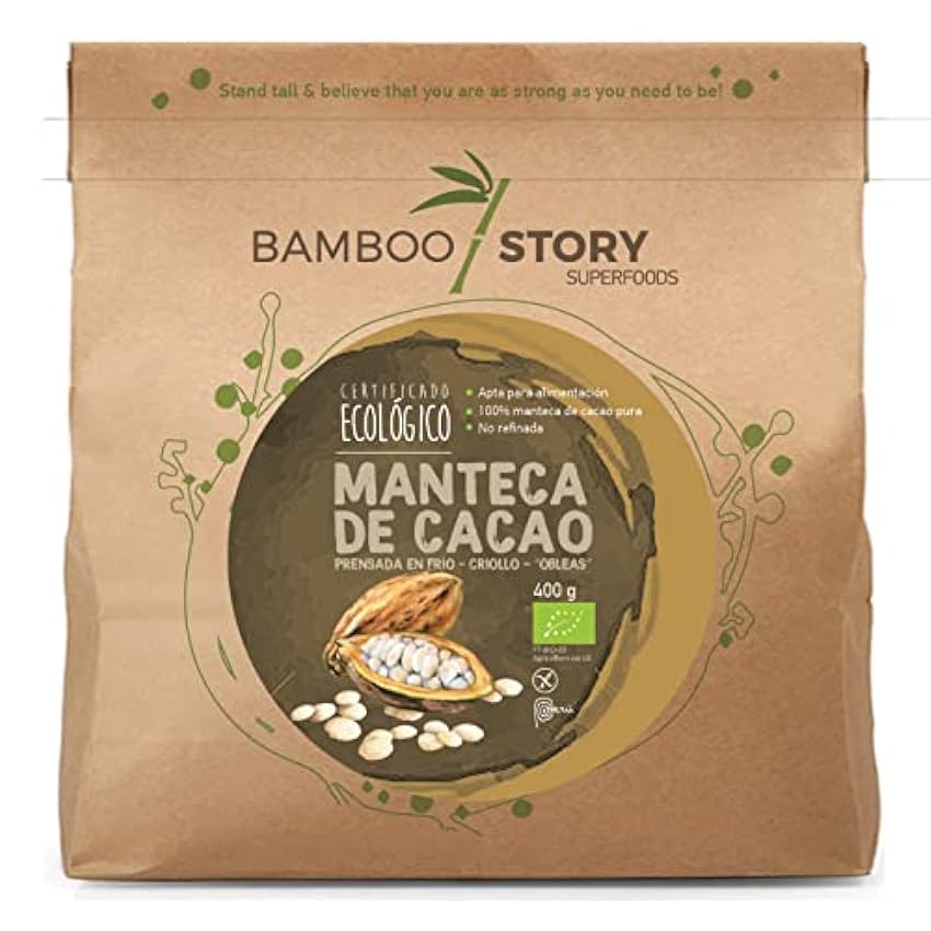 NUEVO | BAMBOO STORY | Manteca Cacao | Prensada Frío | Criollo | Bio | 400g GK7jiLXJ