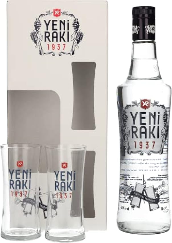 Yeni Raki 45% Vol. 0,7l in Giftbox with 2 glasses jXjHc