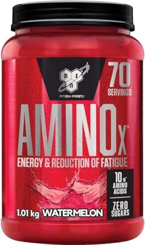BSN Nutrition Suplemento Amino X con Vitamina D, Vitamina B6 y Aminoácidos, Sabor Sandía, 70 Porciones, 1 kg FL1eKzE6