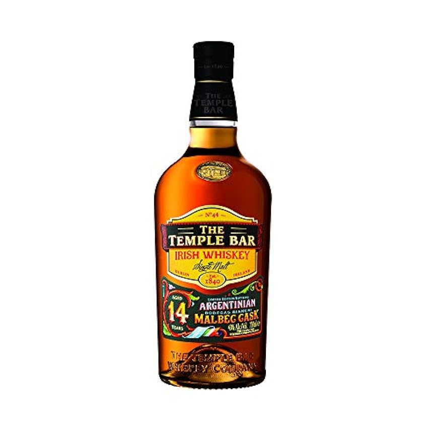 The Temple Bar 14 Years Old Single Malt Irish Whiskey Malbec Cask 43% Vol. 0,7l in Giftbox Hx0gTm01