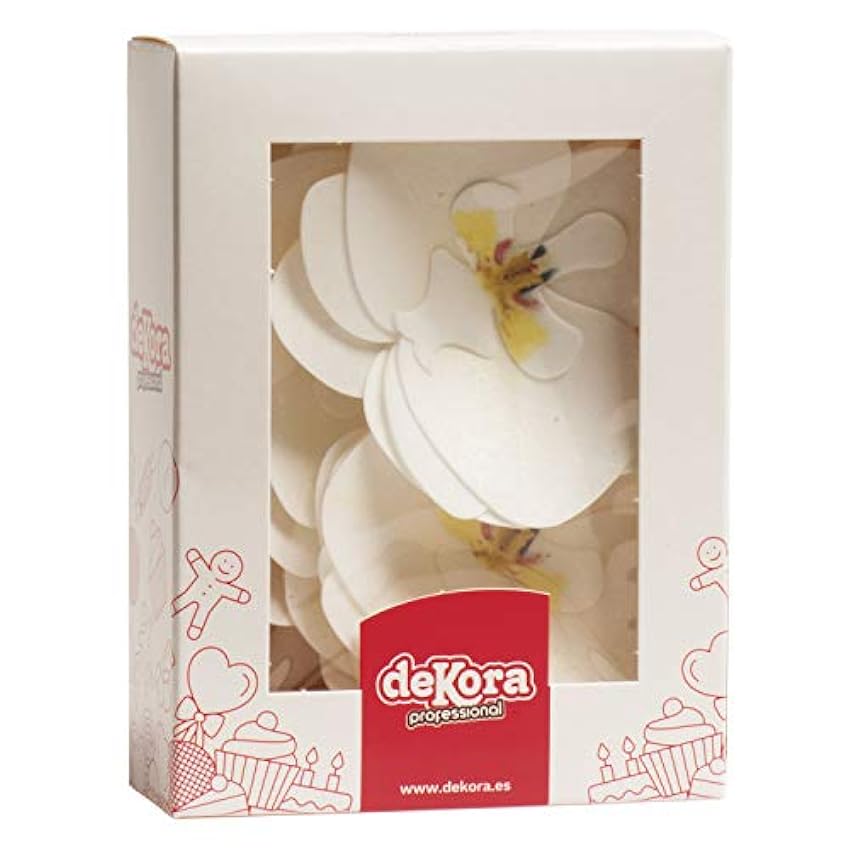 dekora Decoraciones para Pasteles Orquídeas de Oblea Comestibles, Blanco, Paquete de 10, Talla única h5iHrknO