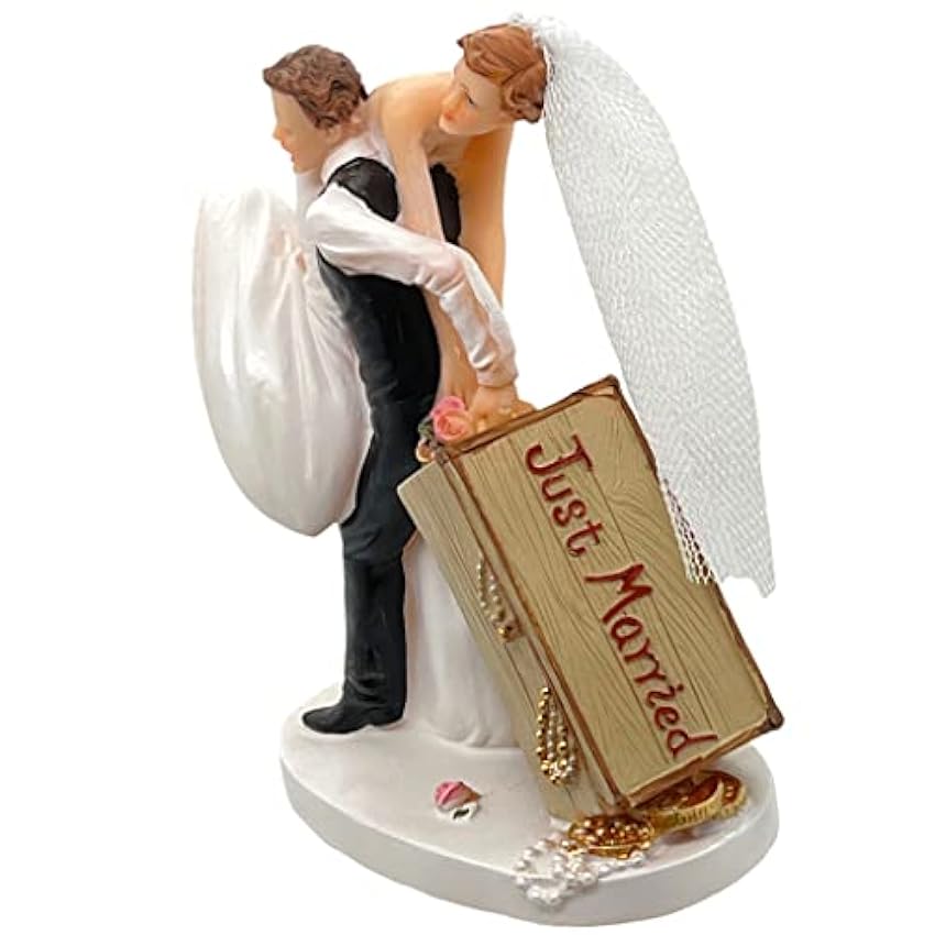 Günthart – Figura para tarta Cake Topper boda par de Novios decoración boda wedding | Pareja con maletín 