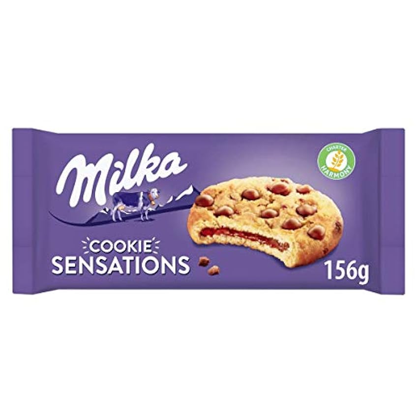Milka Sensations Galleta Cookie con Pepitas de Chocolate con Leche y Relleno de Chocolate con Leche de los Alpes 156 g HClTJEQZ