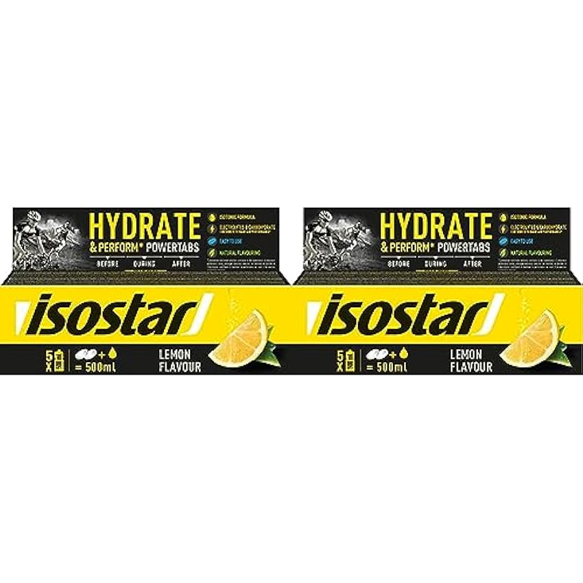 Isostar - Fast Hydration Power Tabs 10 x 12 g - Limon (Paquete de 2) HrcSgO0A