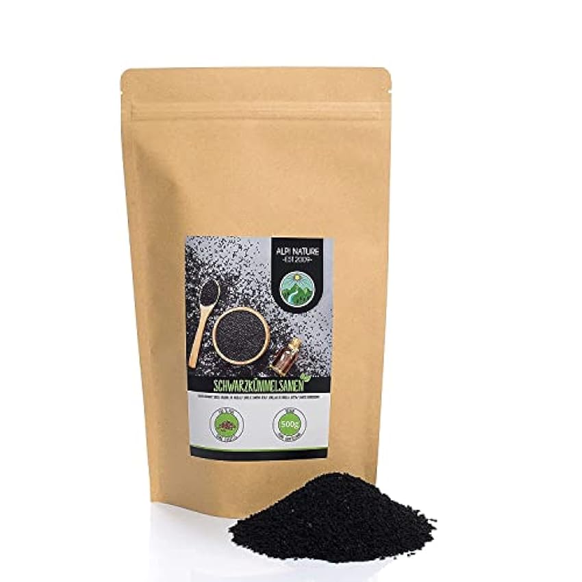 Comino negro entero (500g), nigella semillas, semillas de comino negro 100% natural, especia natural sin aditivos, vegano gpfP7TyL