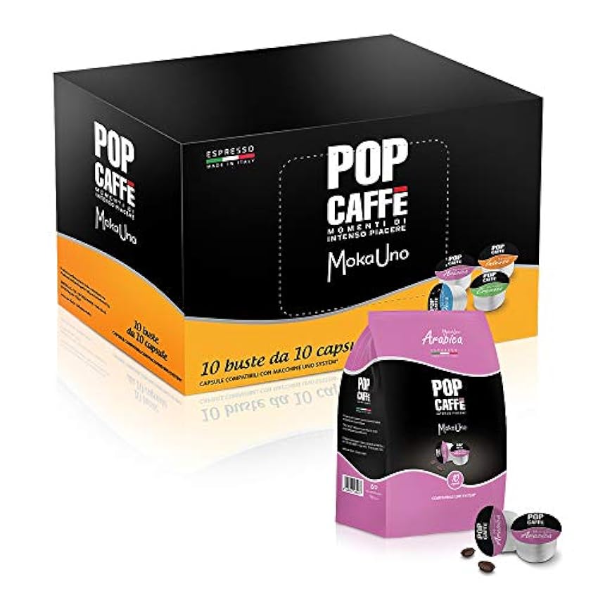 100 cápsulas Pop Caffè Moka-Uno 3 arábico compatibles c