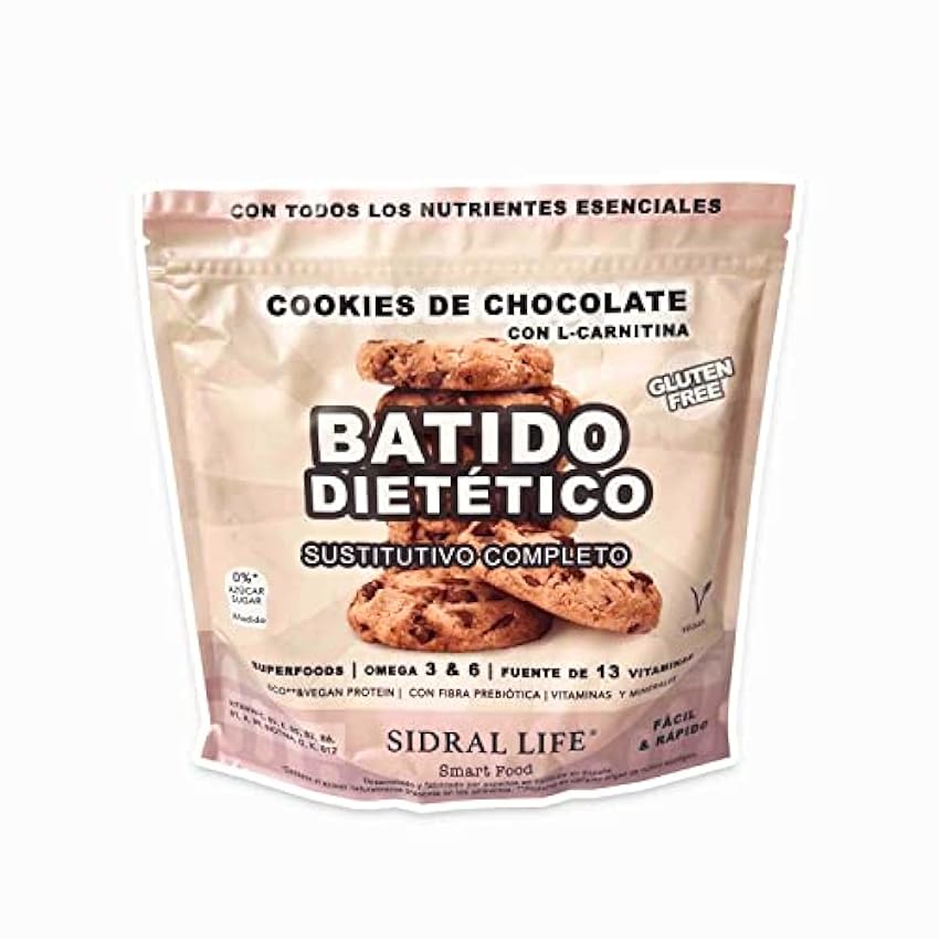 Batido Dietético Completo y Equilibrado Sidral Life | Vegano (Cookies Chocolate) pP8fmzqQ