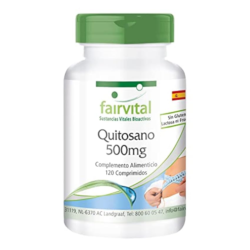 Chitosan 500mg - Quitosano - Dosis alta - Fibra natural - 120 Comprimidos - Calidad Alemana MCaLR7zH
