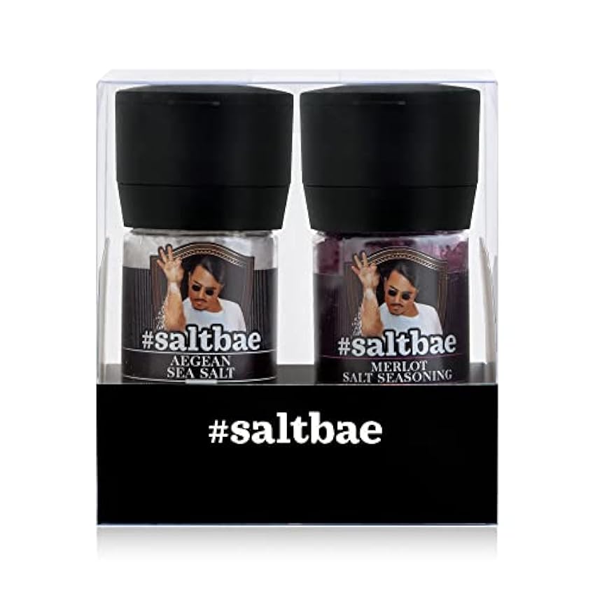 SaltBae® Duo Pack Condimentos de Sal - 2 piezas de especias para cualquier cocinero casero o maestro de la parrilla - ideal como set de regalo para fiestas de BBQ MqO3sCO6