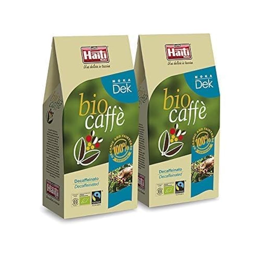 Caffè Haiti Roma Biocaffè Moka Dek 100% Orgánico 100% Comercio Justo café molido 2 x 250 g ilqq38RH
