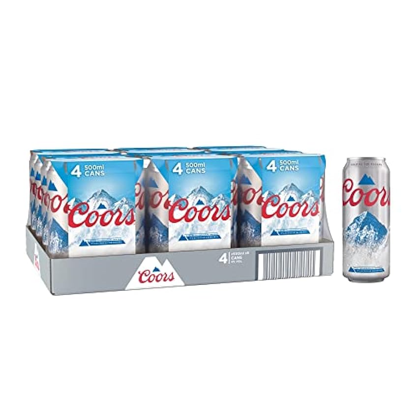 Coors - Cerveza estilo Lager Norteamericana - Alc. 4% Vol. - 1 x Caja de 24 latas de 500 ml - Total: 12000 ml h2NV4cgT