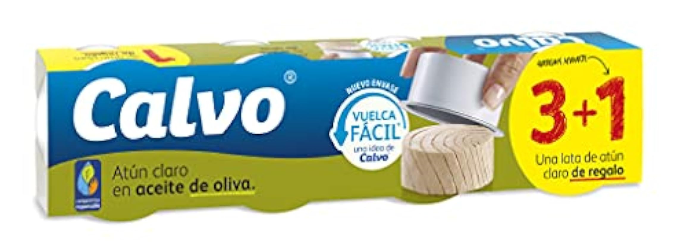 Calvo Atún Claro en Aceite de Oliva Pack de 3+1, 260g J