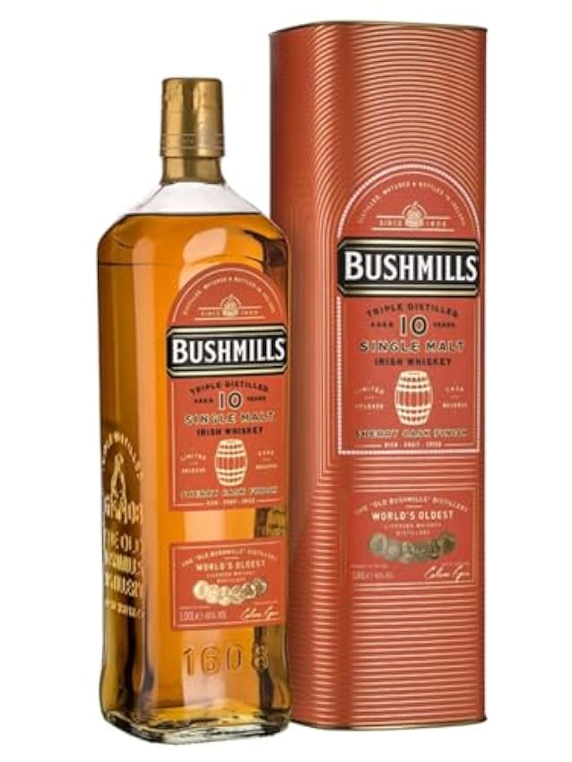 Bushmills 10 Years Old Single Malt Irish Whiskey SHERRY CASK Finish 46% Vol. 1l in Giftbox jpBbHQS3