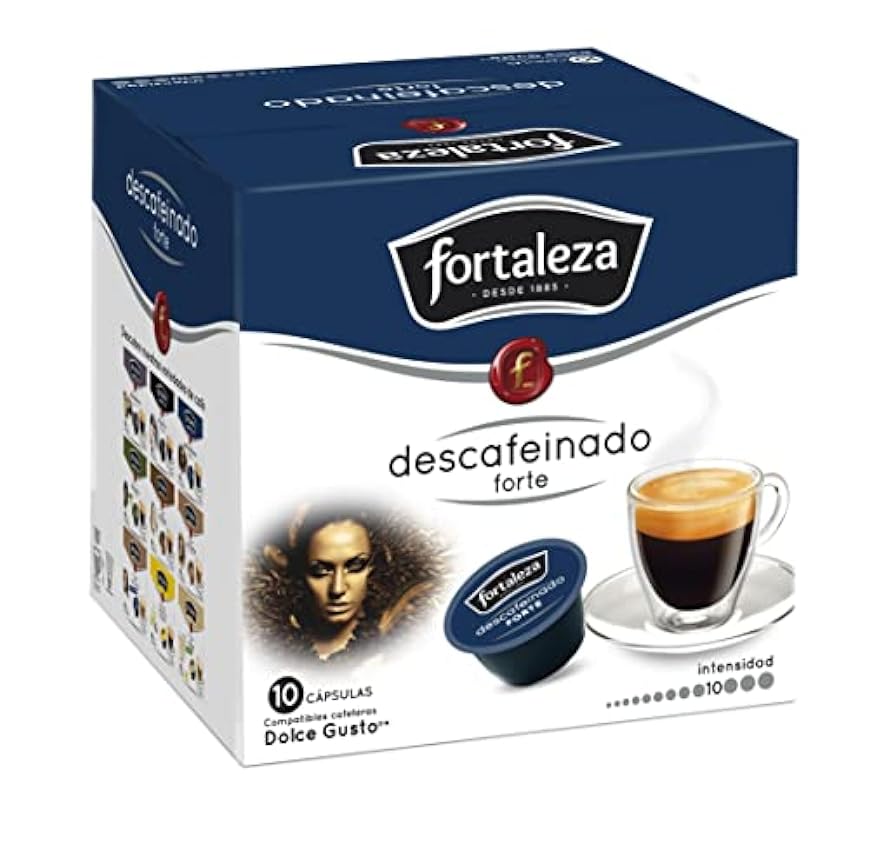 Café Fortaleza â€“ Cápsulas Compatibles con Dolce Gusto, Descafeinado Forte, Sabor Auténtico, Intenso y Aromático, Tueste Natural, Pack 10x3 - Total 30 uds nchjW5eY