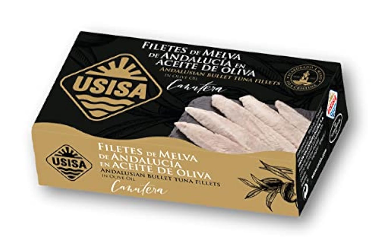 Filetes de Melva Canutera de Andalucía en Aceite de Oliva - Pack de 5 Latas x 120g - USISA - Conserva de Pescado Gj22YaqF