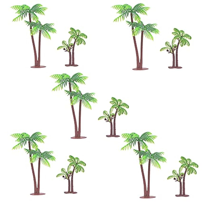 XHBTS 10 piezas de árbol de palmas de coco modelo/decoración para tartas, decoración de magdalenas, modelo de paisaje, modelo de paisaje para decoraciones de tartas o modelos de construcción g0ZDRV9M