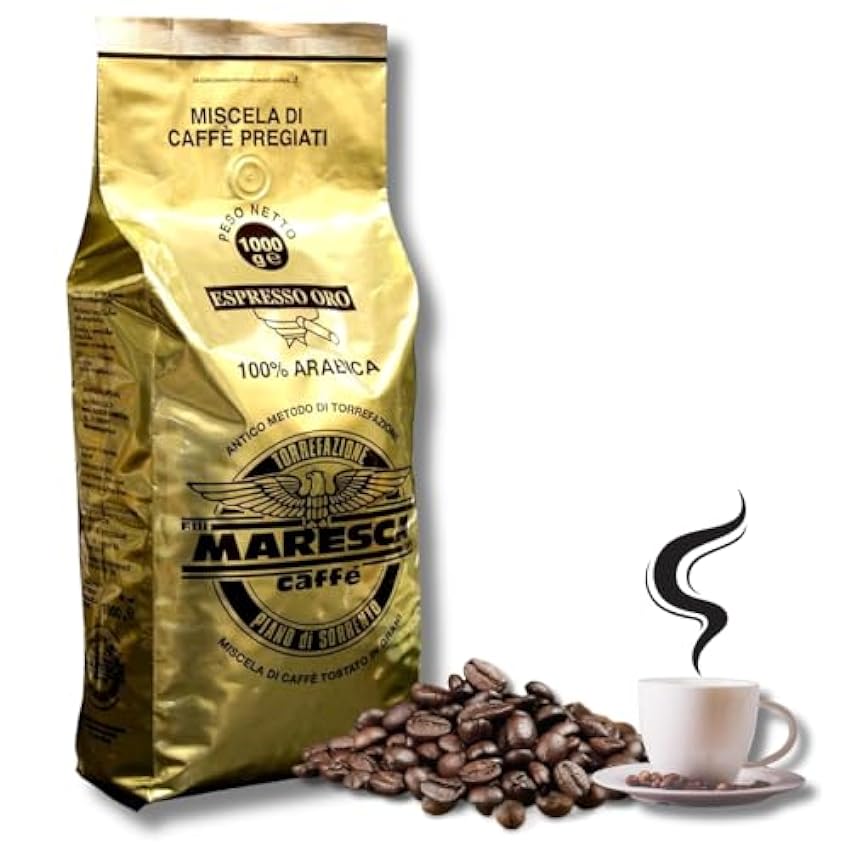 Caffè Maresca: el sabor de la diferencia. Mezcla 100% arábica. Pack de 1kg de granos de café. KHWt58id