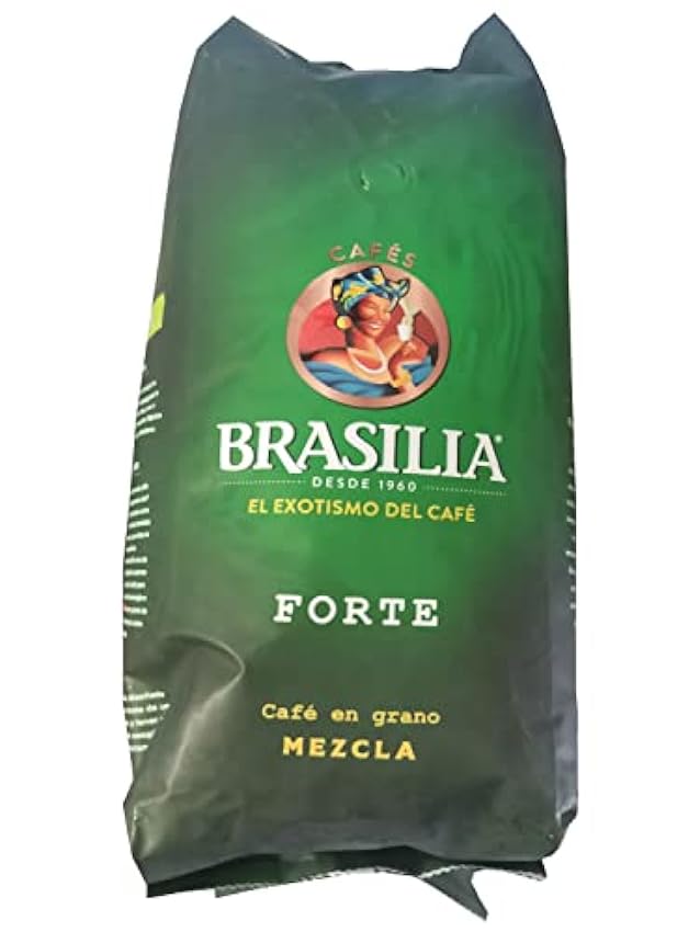 Brasilia - Forte Café en Grano Tueste Mezcla 80% Natural -20% Torrefacto Bolsa 1Kg O4vfTyIy