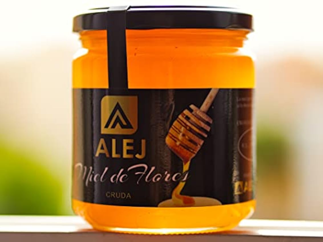 Alej Miel de flores Pura de Abeja Natural Ecologica Gourmet Cruda, Miel 100% Pura Natural Española Honey Sin Filtrar, En Tarro de Cristal de 500g p8yruHWk