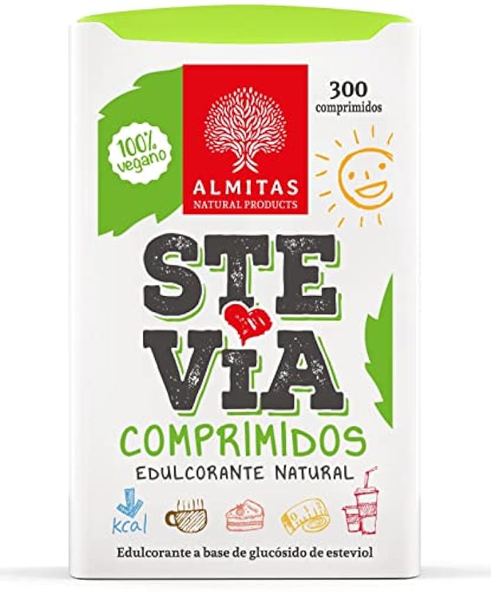 Stevia Edulcorante Comprimidos (300) para café y té, se disuelve sólo en bebidas calientes GNe9r46L