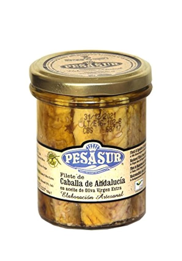 Caballa de Andalucía PESASUR Aceite de Oliva Virgen Extra Ecológico Tarro Vidrio [Pack 2 ud x 195 g] Kls0Nex3