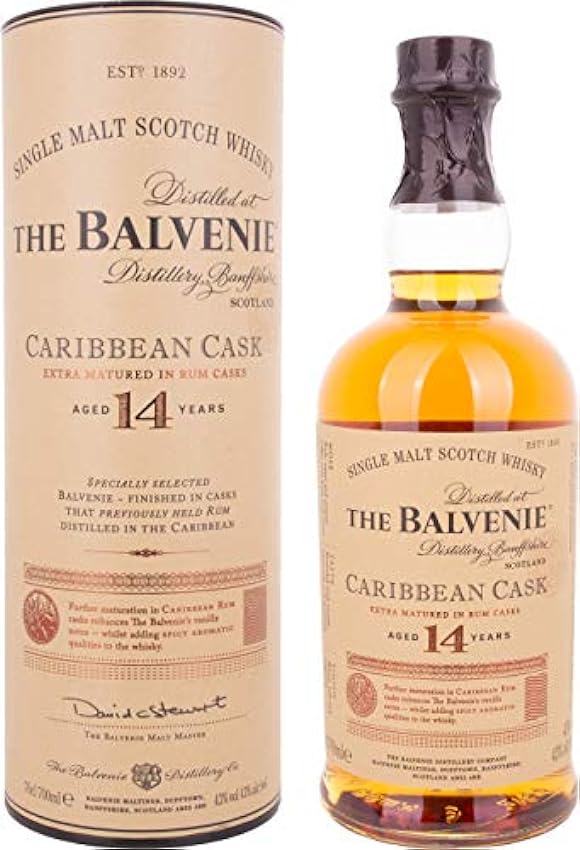 The Balvenie Whisky Caribbean Cask 70cl & Glenfiddich - Whisky de malta 18 años HyNpGNmN