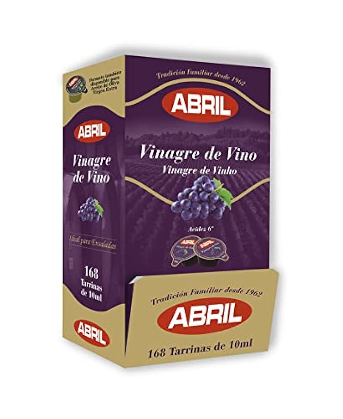 ABRIL - Tarrinas Monodosis Vinagre de Vino Tinto, Aroma